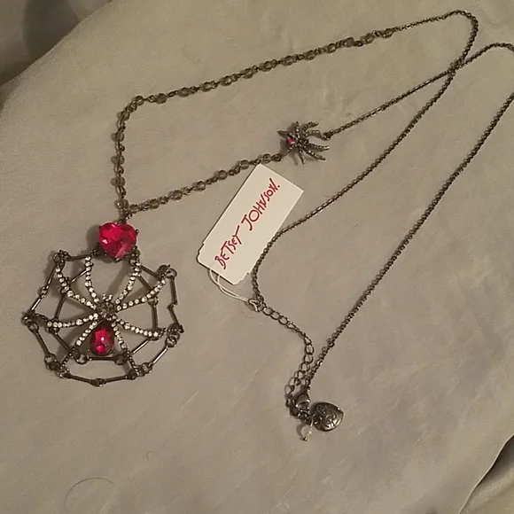 Betsey Johnson spider red gem long nwt - Picture 2 of 4